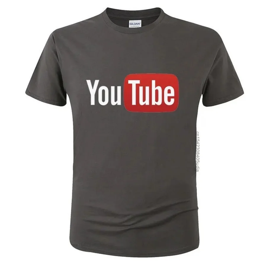 100%cotton Summer Funny Male T-Shirt Youtube Printed Cotton T-Shirt Men You Tube T Shirt Men Women Brand Tees Cotton Shirt Tops