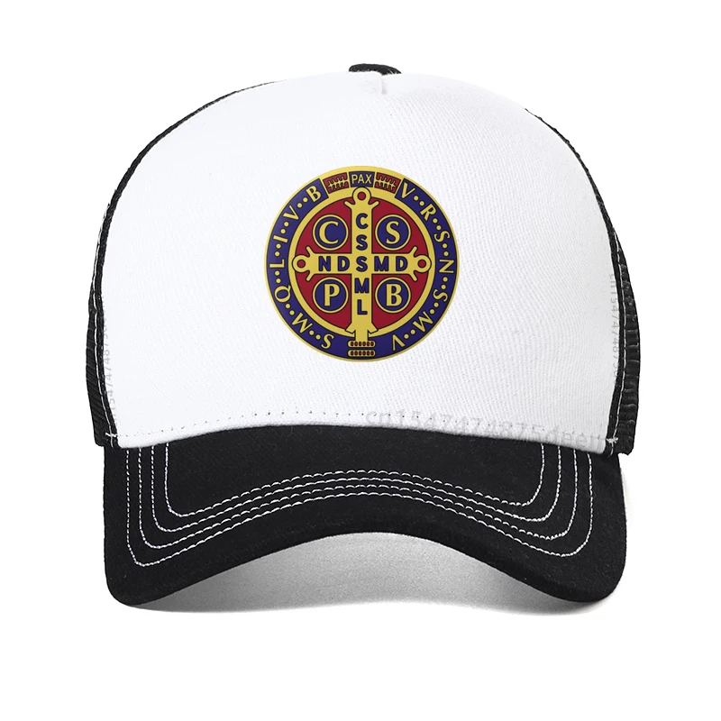 Luminous Saint Benedict Medal Baseball Cap Catholic San Benito men Golf Hat fashion Boy Girl cool Mesh Breathable trucker caps