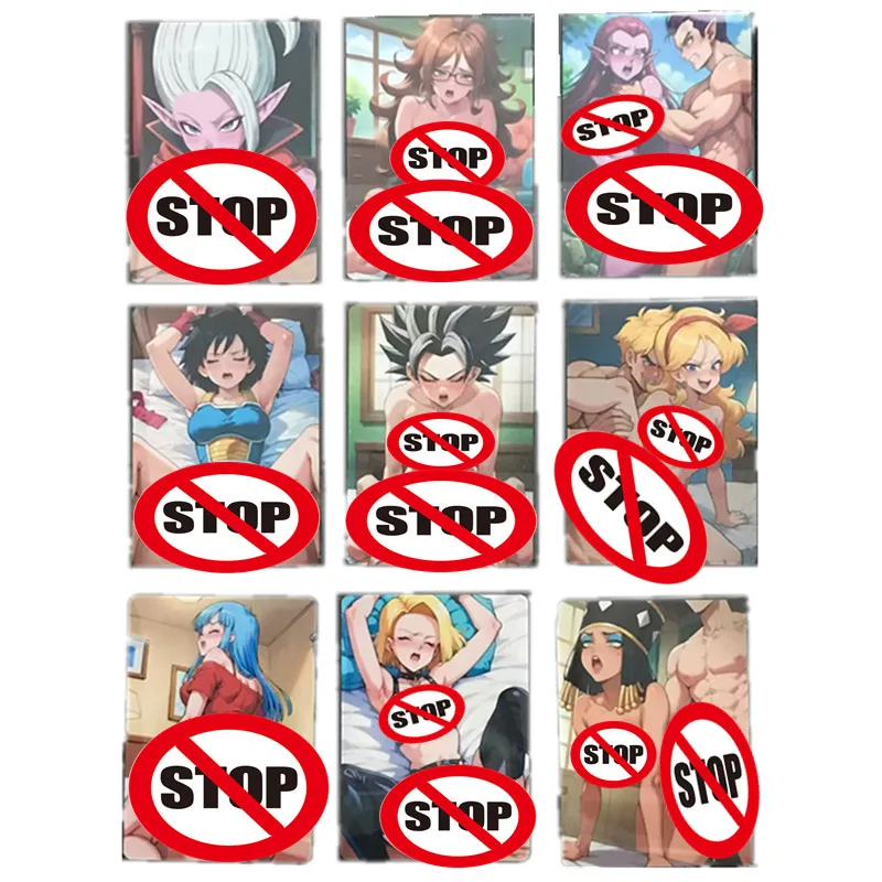 9pcs/set Homemade Sexy Nude Photos Cartoon Dragon Ball Z Bulma Man-made Man 21 ACG Game Toy Gift DIY Comic Collection Card