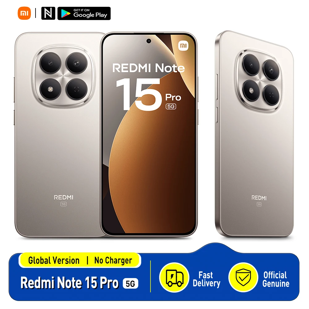 Xiaomi Redmi Note 15 Pro 5G Version Européenne 256GB/512GB AMOLED 6,83" 1.5K 120Hz Dimensity 7400-Ultra 200MP NFC IP68