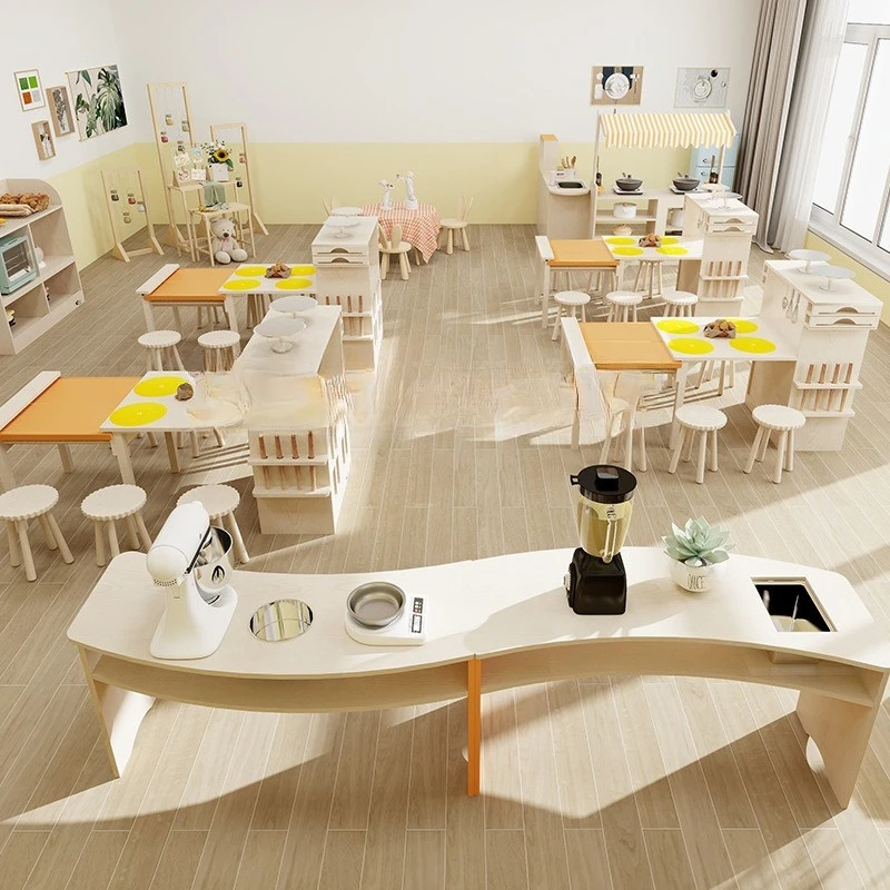 Kindergarten children's baking skills learning function room set with tutorial students