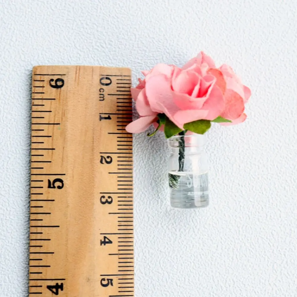 لعبة 1/6 1/8 1/12 دمية زهرة زهرية الورد ديزي متعدد الألوان مصغرة باقة الورد المشهد نموذج اللعب منزل مايكرو زهرية زهرة