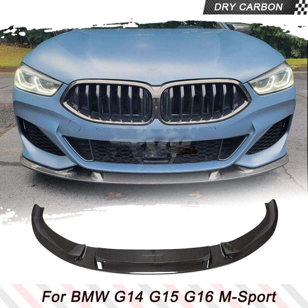 Dry Carbon Car Front Bumper Lip Spoiler for BMW 8 Series G14 G15 G16 M Sport 2018 - 2022 Car Front Lip Spoiler Splitters