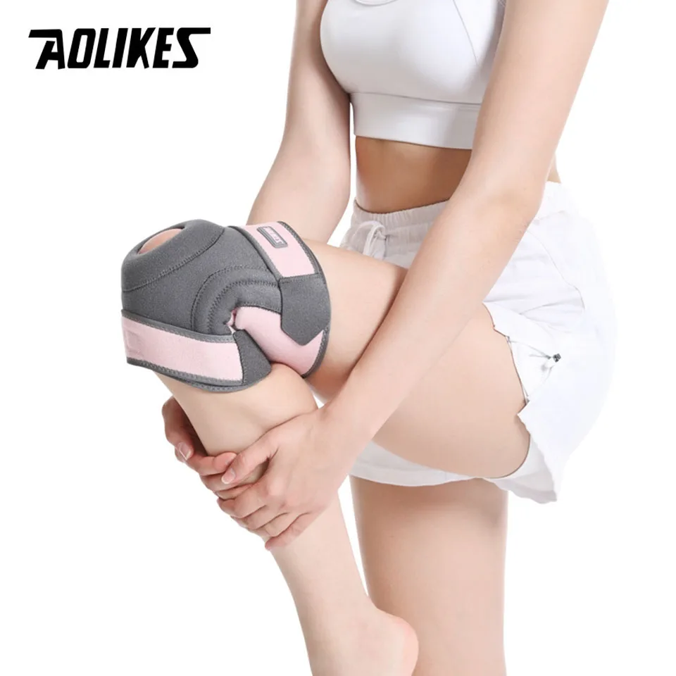 AOLIKES 1PCS Sports Knee Pads Four Springs Support Breathable Knee Brace with Side Stabilizers Patella Protector Gel Pads