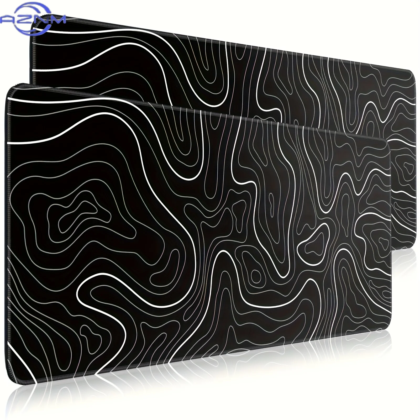 Modern Abstract Contour Line Large Desk Mat, Anti-slip Rubber Mousepad for Gaming Room Office PC Keyboard Workstation Decor