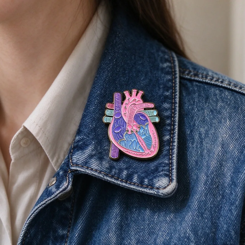 Human Organ Anatomical Badges Enamel Pin Heart Brain Lung Brooch Lapel Pins DIY Backpack Jacket Hat Decor Medical Themed