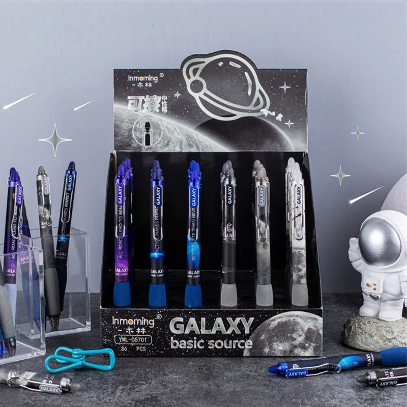 36pcs/lot Creative Starry Sky Erasable Gel Pen Cute Planet 0.5mm Signature Pens School writing Supply Promotional Gift