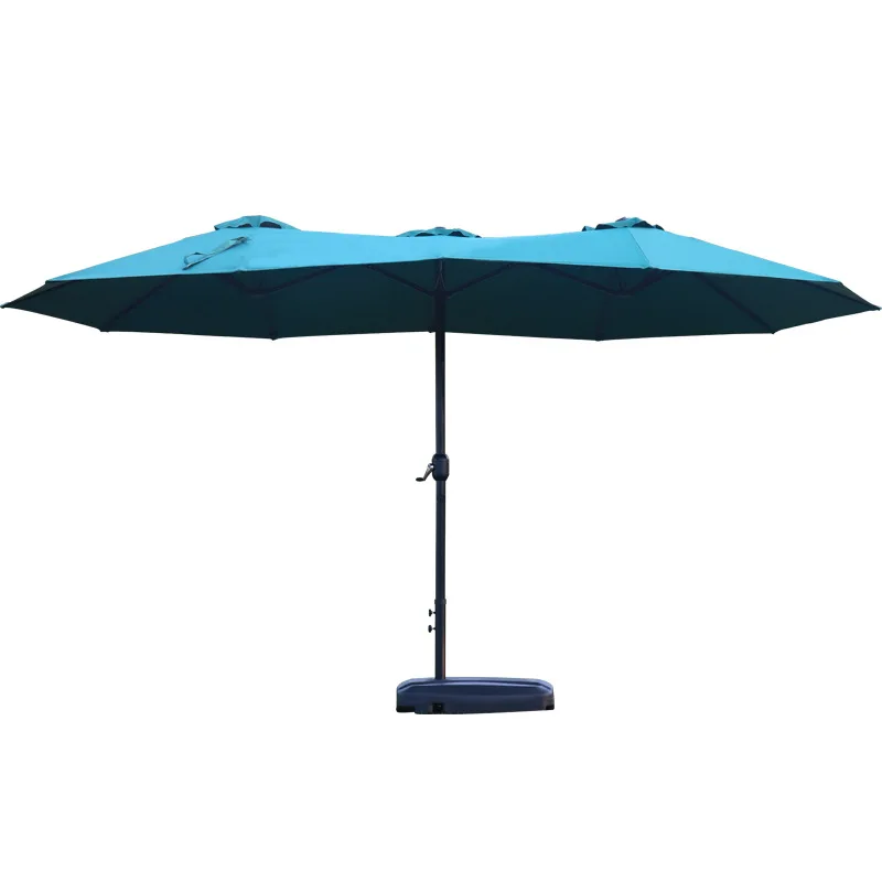 

Three-headed parasol outdoor courtyard garden coffee milk tea shop leisure area outside the central column umbrella