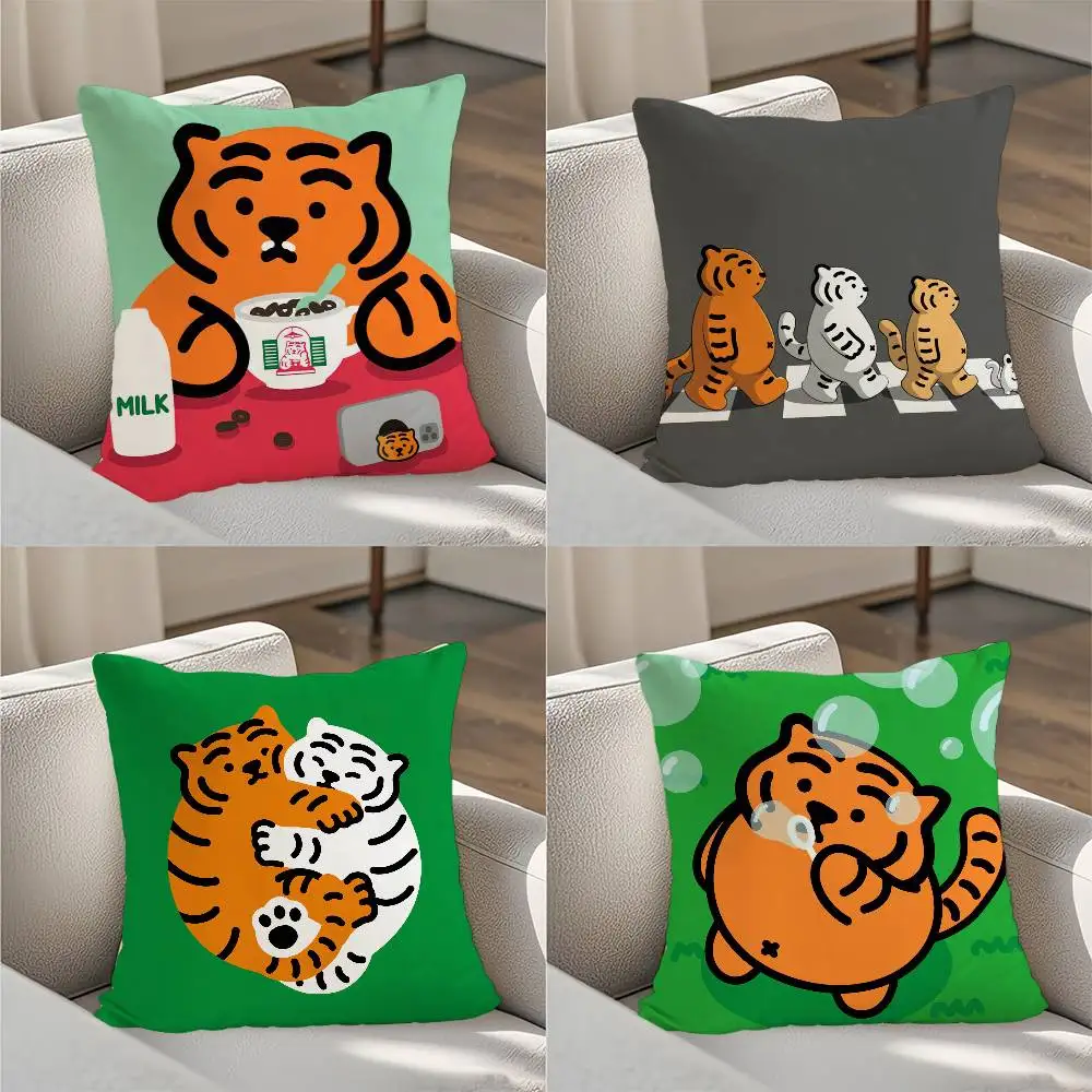 

M-MUZIK Cute T-TIGER Pillow Case Luxury Double-sided For Car Pillows 45x45 Cushions Cover Home and Decoration Sofa Pillow case