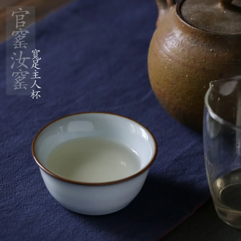 Official Kiln Ru Ware Tea Cup Master Cup Enameled Cast Iron Large Tea Cup Jingdezhen Ceramic Tea Set Kung Fu Tea Cup Antique Por
