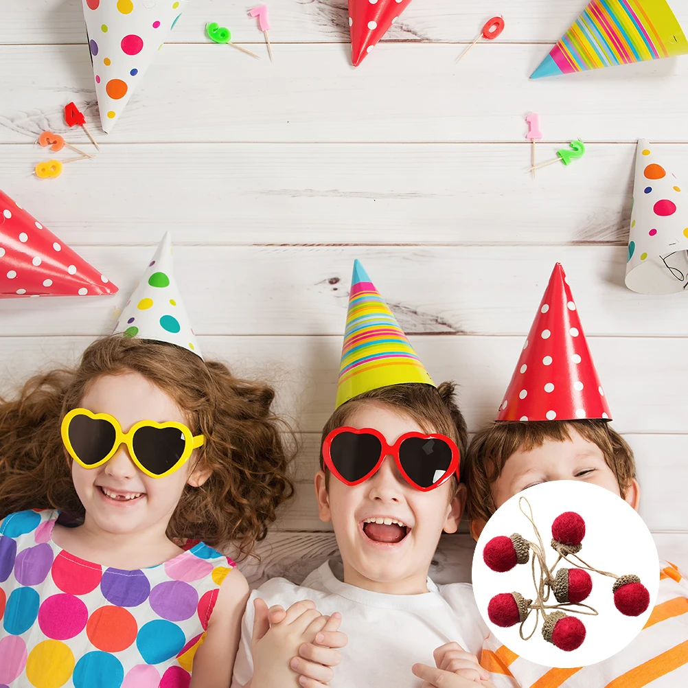 

6Pcs Pine Cone Acorn Felt Hanging Pendant Christmas Tree Decorations Xmas Hanging Ornaments Holiday Home Party Decor