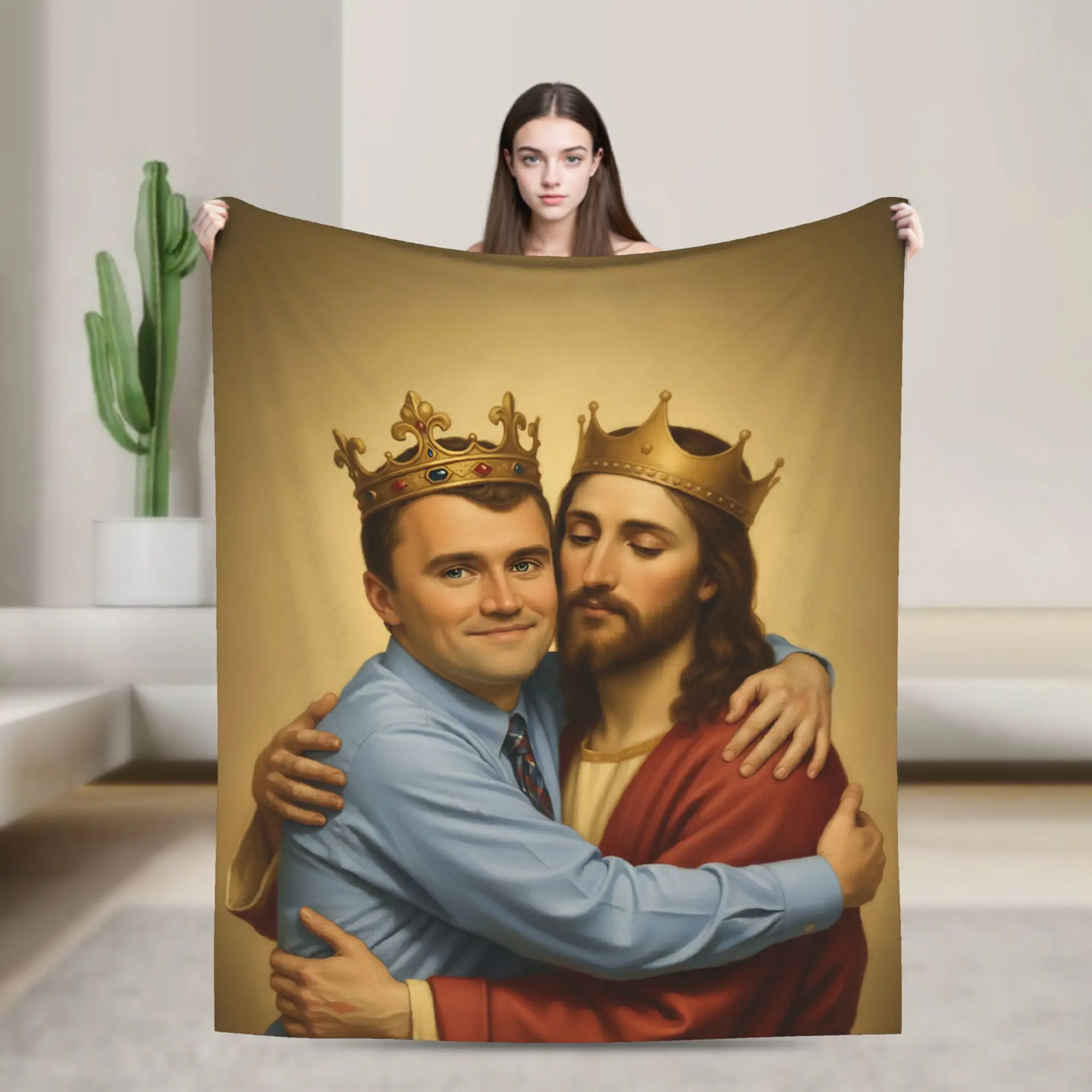 Charlie Kirk Angelic Advocate  Fuzzy Blankets  Creative Throw Blankets for Bed Sofa Couch 150*125cm Plush Thin Quilt,