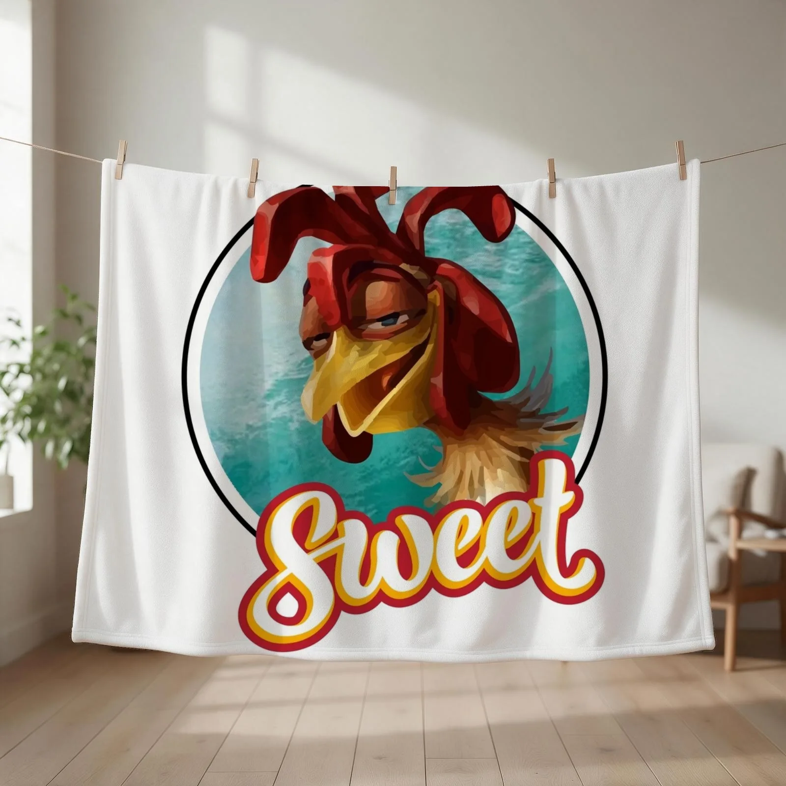 chicken joe surfs up - sweet surf Throw Blanket Hairy Tourist Custom Single Blankets