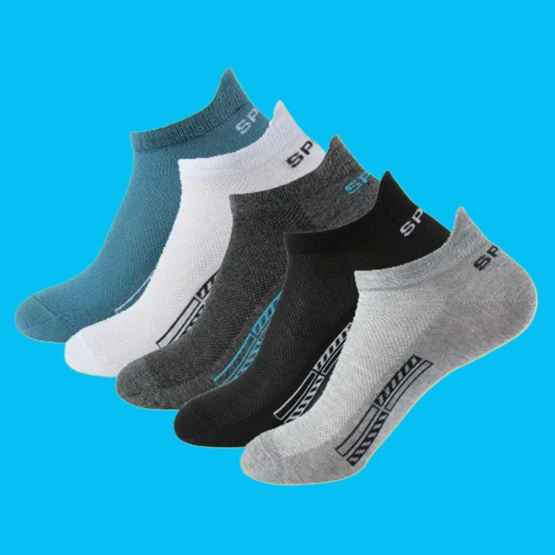 5/10 Pairs Soft Breathable Mesh Sports Compression Summer Low-Cut Boat Socks New High Quality Pure Cotton Fashion Short Socks