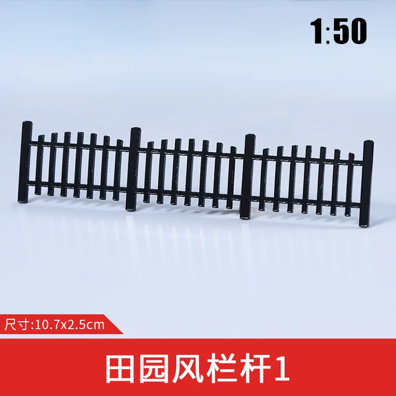 3Pcs/Lot Simulation Miniature Black Railing/Fence Model Kit for Diy Garden/Railway Scene Materials Diorama Accessories Scale1/50