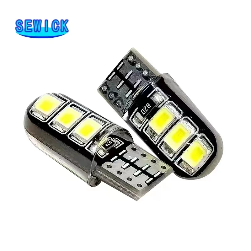 100Pcs Wholesale T10 Silicone Case 6 SMD LED Car Reading Dome Lights W5W WY5W 6LED 6SMD Wedge Turn Side Lamps Parking Bulb 12V