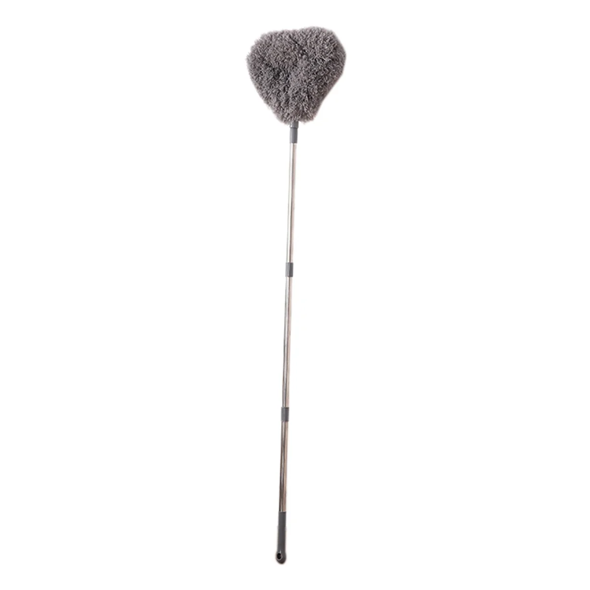 Retractable Duster Stainless Steel Long Handle Dusting Brush Car Household Cleaning Tools Gray