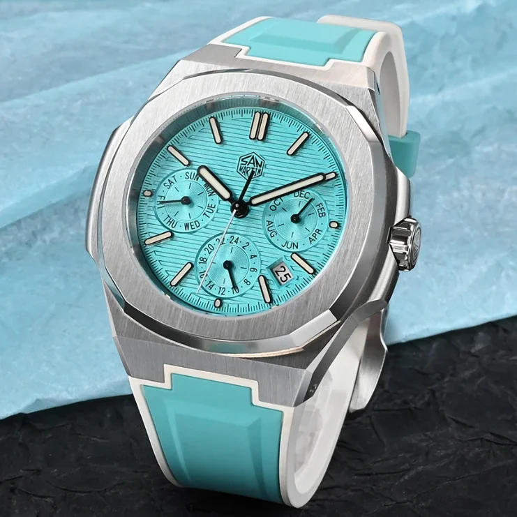 San Martin Men Automatic Watch 43mm Mechanical Wristwatch BGW-9 Luminous 10Bar Waterproof Sapphire Mirror Miyota 9120