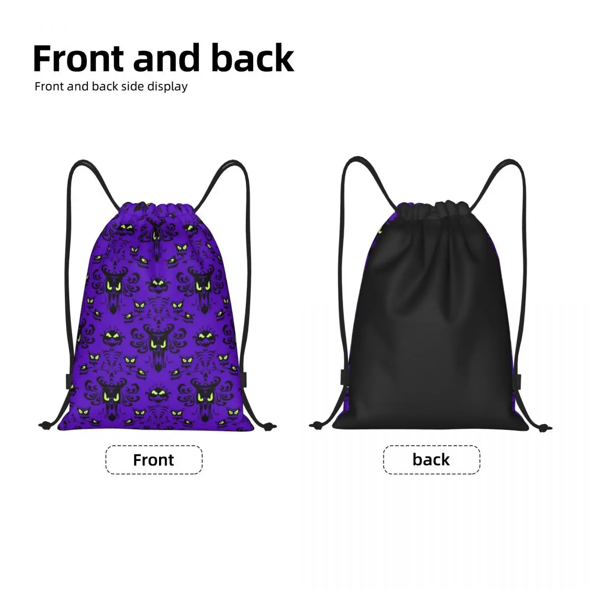 Mochila con cordón personalizada para hombre y mujer, bolso ligero con diseño de fantasmas, perfecto para Halloween, gimnasio y Deportes