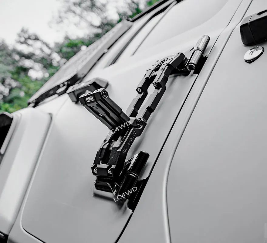 LC4WD 4X4 Exterior Accessories OMU Series Door Hinge Step Aluminum Folding Foot Pedal For Jeep Wrangler JK JL JT - view 3