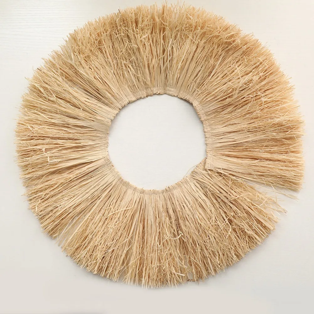 Natural Home Supply Homestay Ornament Straw Tassels Lafite Grass Garland Background Wall Decoration Jute Fringe Trim