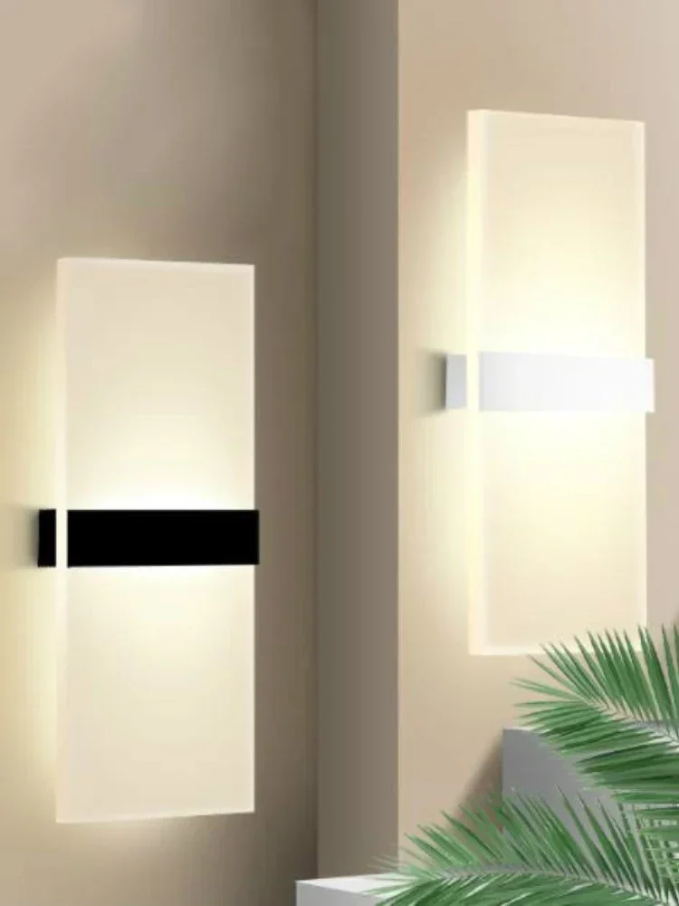 Mini 3/6/12/18W Led Acrylic Wall Lamp AC85-265V 14CM/22CM Long warm white Bedding Room Living Room Indoor wall lamp