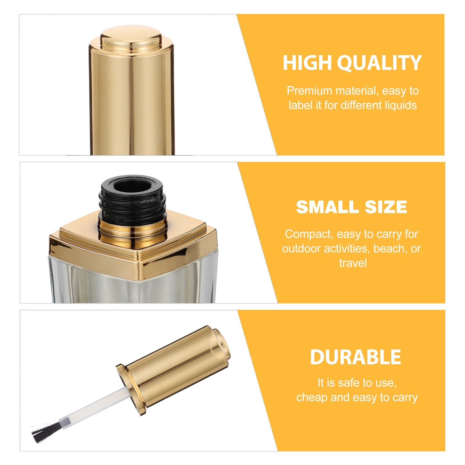 2 قطعة زجاجات طلاء الأظافر الفارغة 10 مللي حاويات زجاجية قابلة لإعادة الملء ذاتية الصنع مع غطاء فرشاة لمستلزمات فن الأظافر مصل زيت البشرة #6