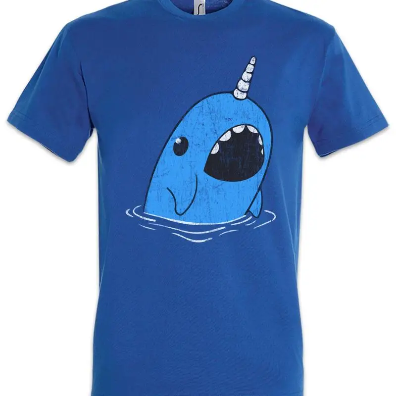 Narwhal T Shirt Fun Fairies Horn Rainbow Whale Sailor Toon