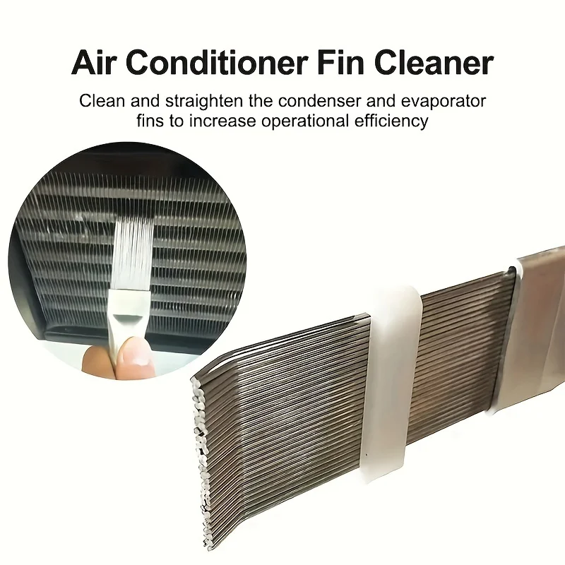 Air Conditioning Fin Cleaning Comb Stainless Steel Brush Fin Straightener Air Conditioner Cleaning Tool