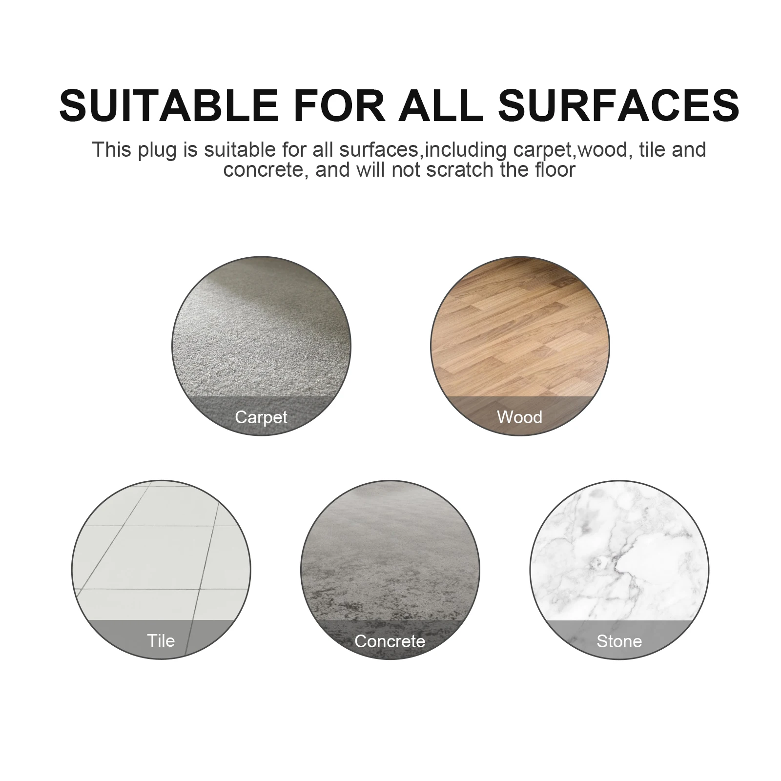 

4Pcs LongLasting Silicone Door Wedge Stoppers AntiSlam Door Stop Tools For Various Doors