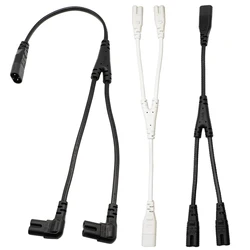 1PC IEC 320 C8 2Pin Male to 2 x C7 Female Y Split Power Cable black/white IEC 320 C7 to C8 extension cords C8 male to C7 female
