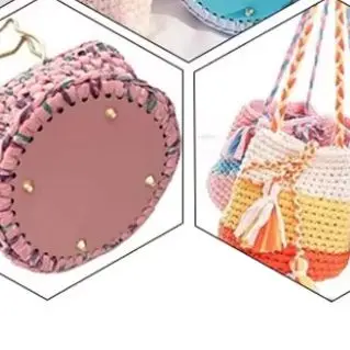 محبوك حقيبة مستديرة القاع بولي Leather حقيبة جلدية أسفل اليدوية أسفل مع ثقوب DIY بها بنفسك حقيبة كروشيه الملحقات السفلية #1