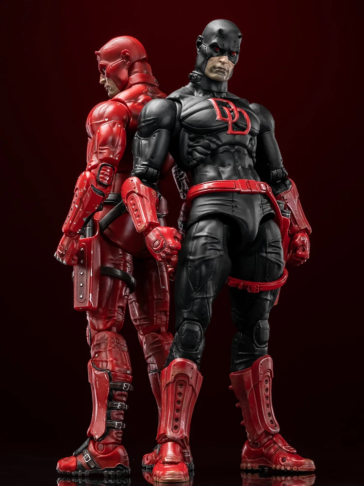Em estoque escala 1/10 preto vermelho daredevil murdock figura de ação design do corpo móvel 18cm estatueta modelo presentes coleção flftoys