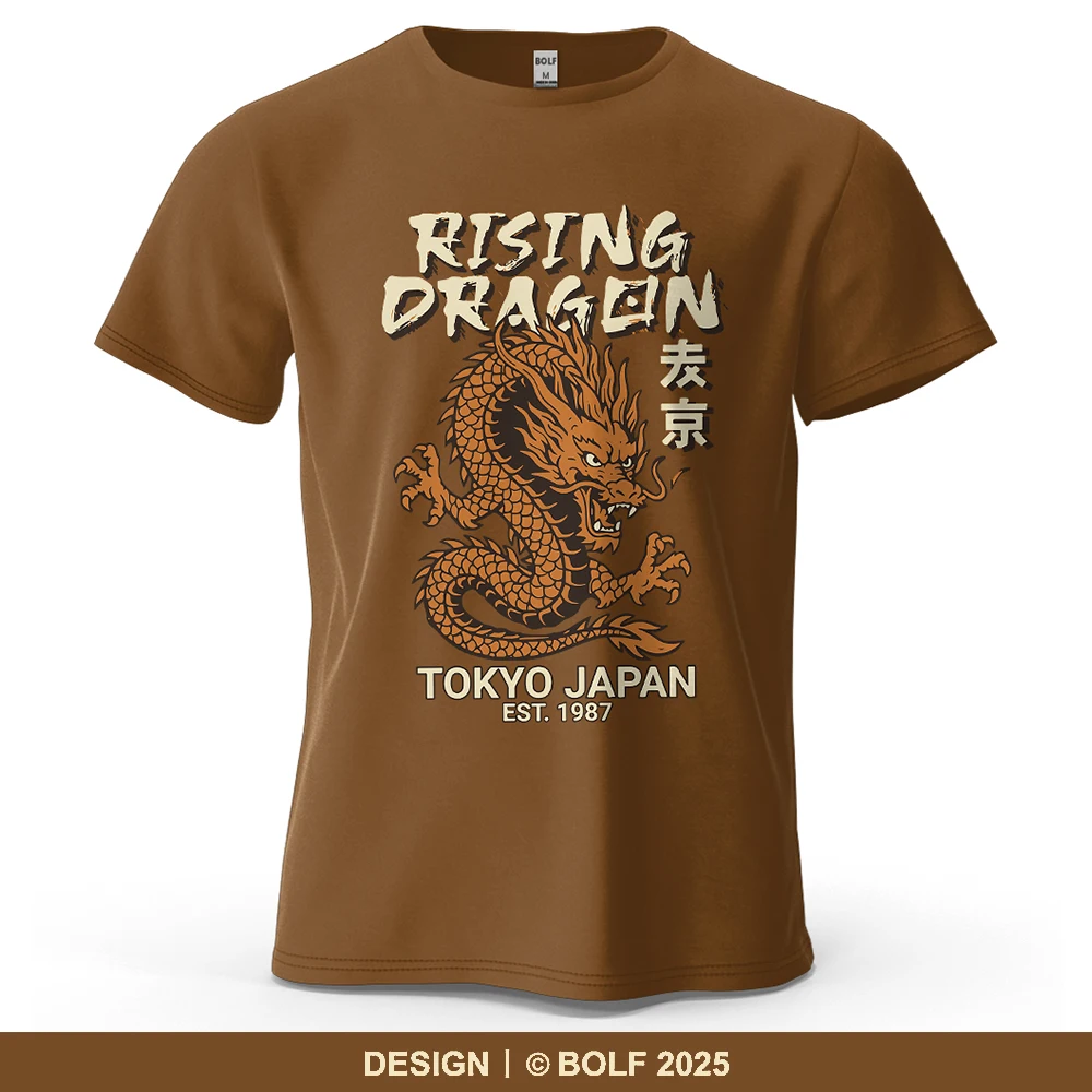 Rising Dragon Tokyo Dynamic Bedrucktes Herren-T-Shirt aus 100 % Baumwolle, übergroße kulturelle Grafik-T-Shirts für Damen, Tops, T-Shirts, Streetwear