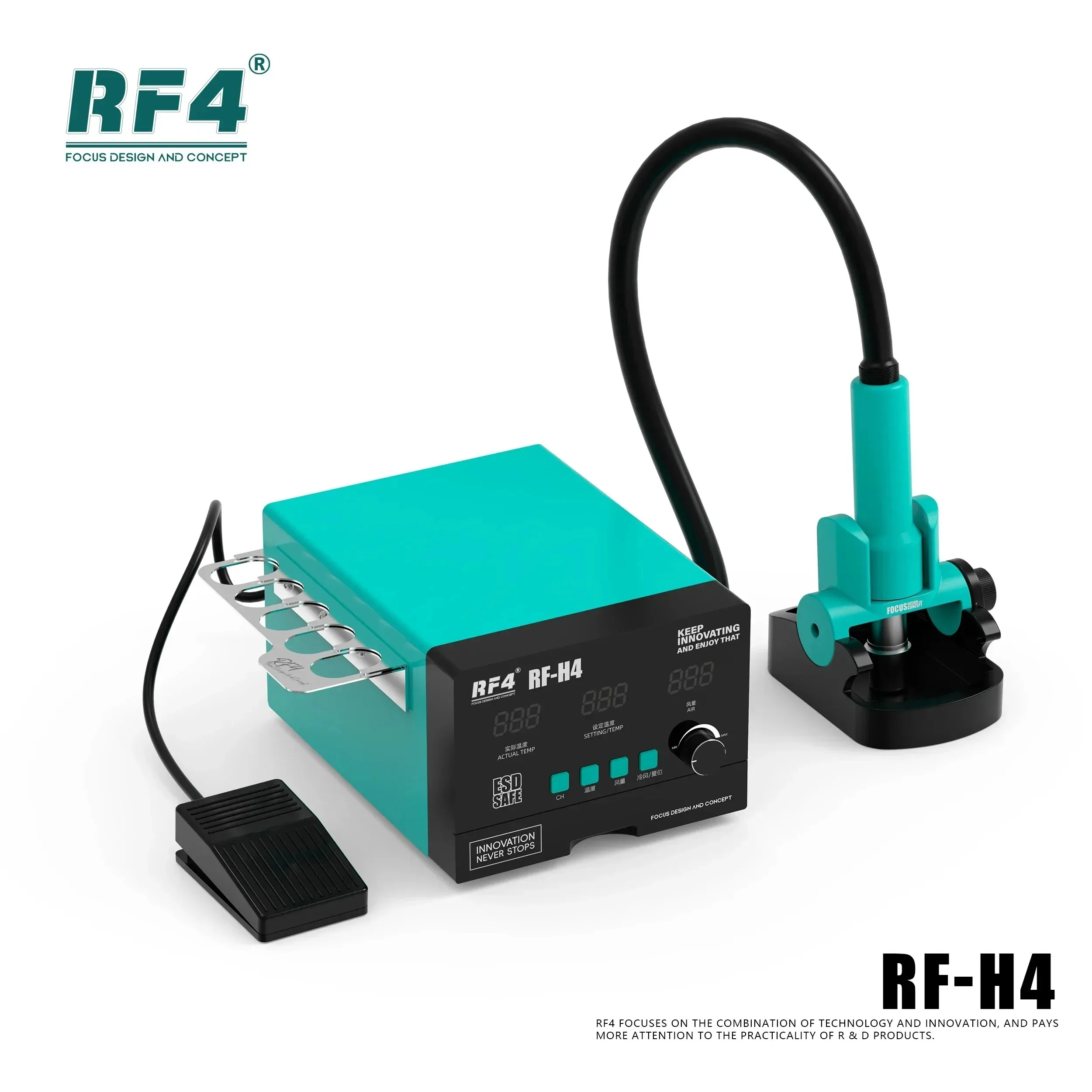 RF4 RF-H4 1200W Hot Air Soldering Station With Anti-static Auto-Sleep Digital Display Phone Chip Repair Estación De Soldadura