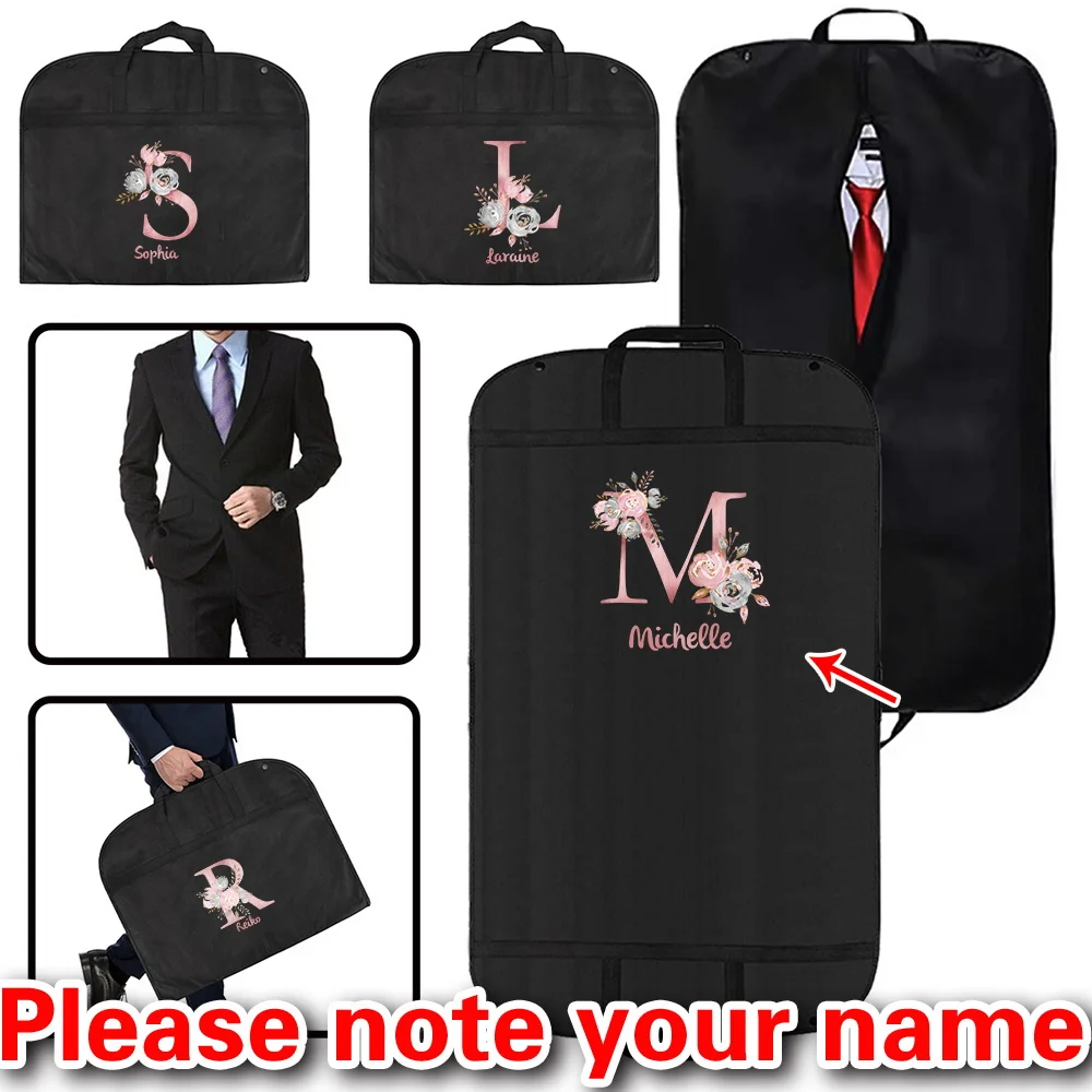 

Customized Black Dust Cover Waterproof Cover Suit Jacket Dress Protective Gear Hanging Wardrobe Storage Cabinet Letter Series