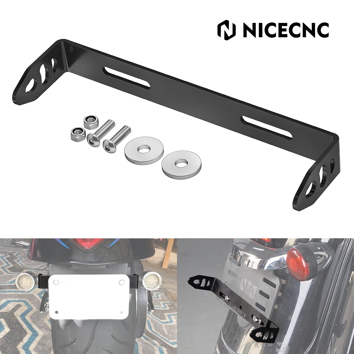 

Universal License Plate Turn Signals Relocation Bracket for Harley Softail Fat Boy Breakout Low Rider Fat Bob Heritage Classic