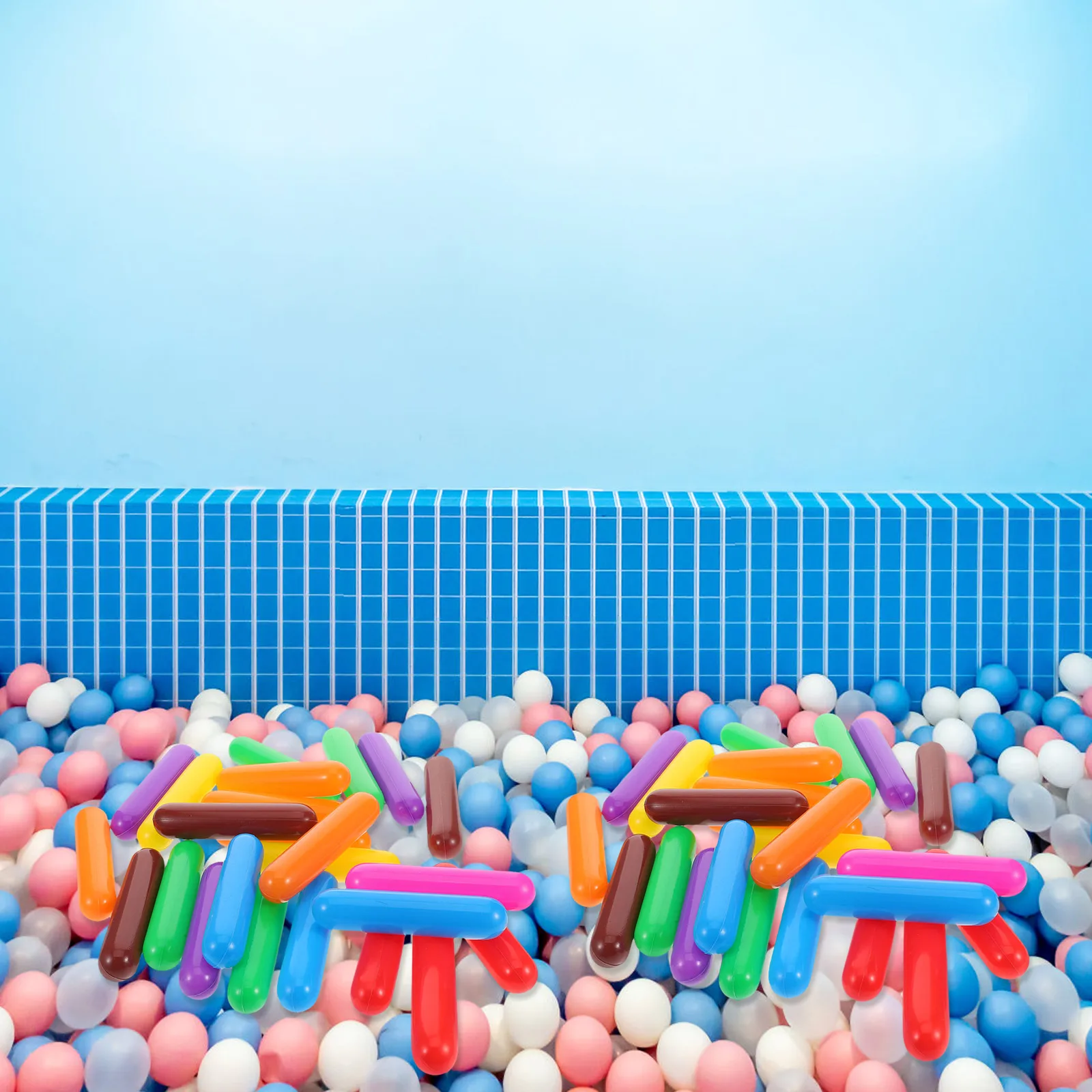 

60 Pcs Strip Ocean Ball Funny Beach Balls for Kids Baby Pit Pool Toy Colorfull Children's Play