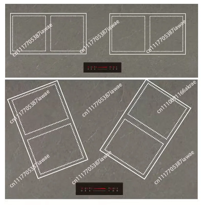 Kitchen Built-in 6 Zone Infrared Induction Cooker Hidden Under Granite Ceramic Invisible Countertop Stove Hob