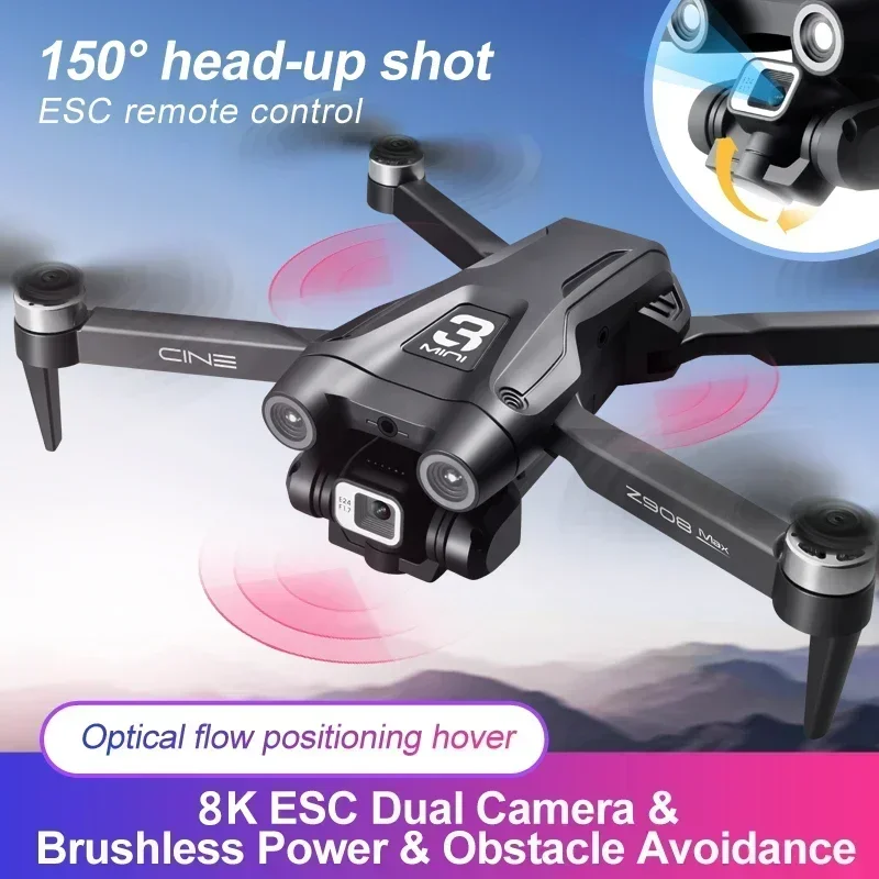 Edward-Dron z908pro max,HD, 8K,デュアルカメラ,ブラシレスモーター,GPS,fpv,障害物回避,折りたたみ式クワッドコプター,uva 1000m