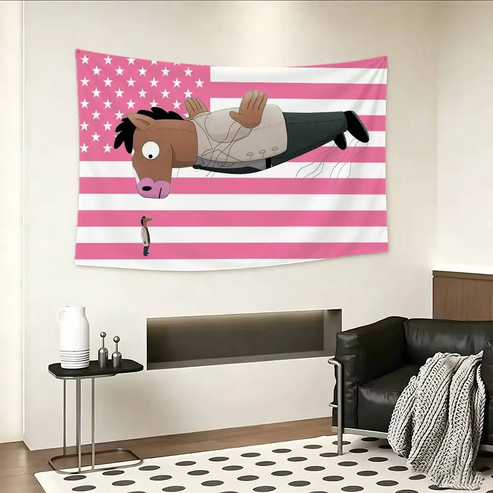 B-BoJack Horsemans Flag Digital Printing Banner for Garage Wall Out Door Decoration