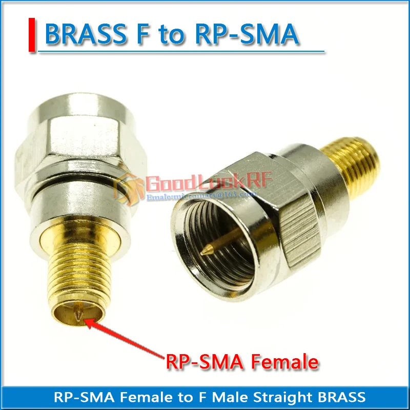 RP-SMA RPSMA RP SMA Female to F Male Plug TV F to RPSMA Gold Plated Brass Straight Coaxial RF Connection Adapters