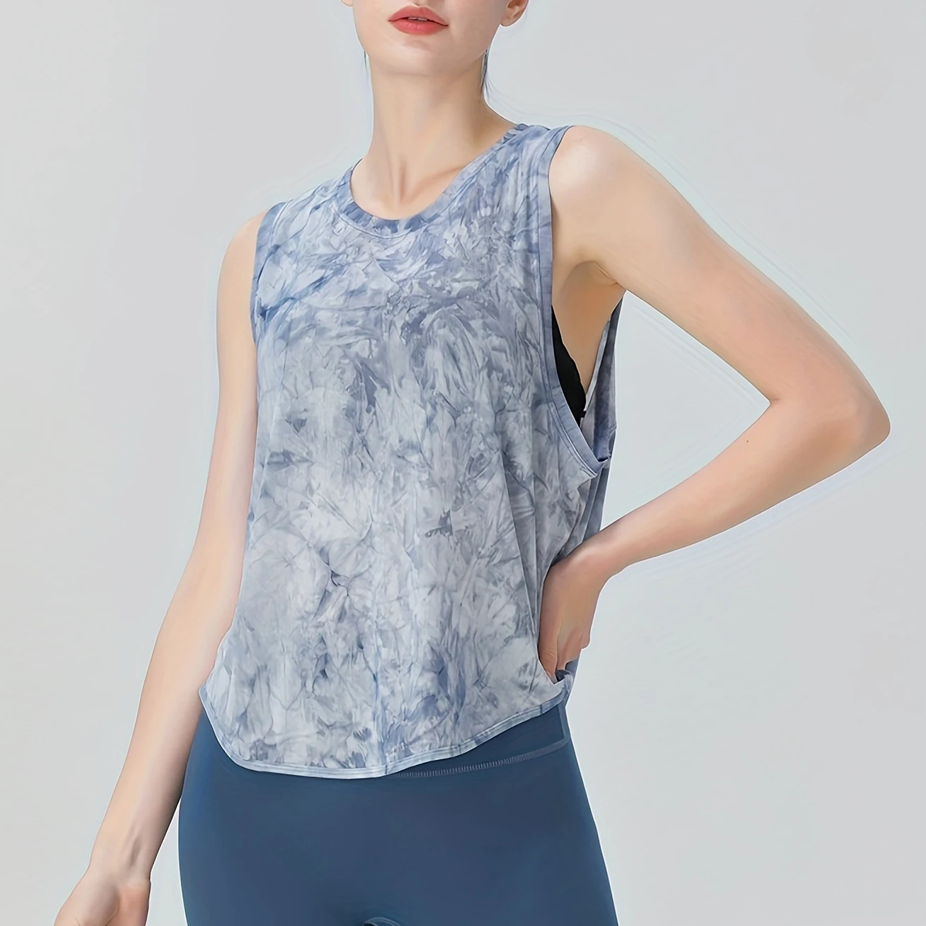 Women's Tie Dye Sports Tank Top Loose Fit Lightweight Quick Dry Breathable for Running Yoga Workout