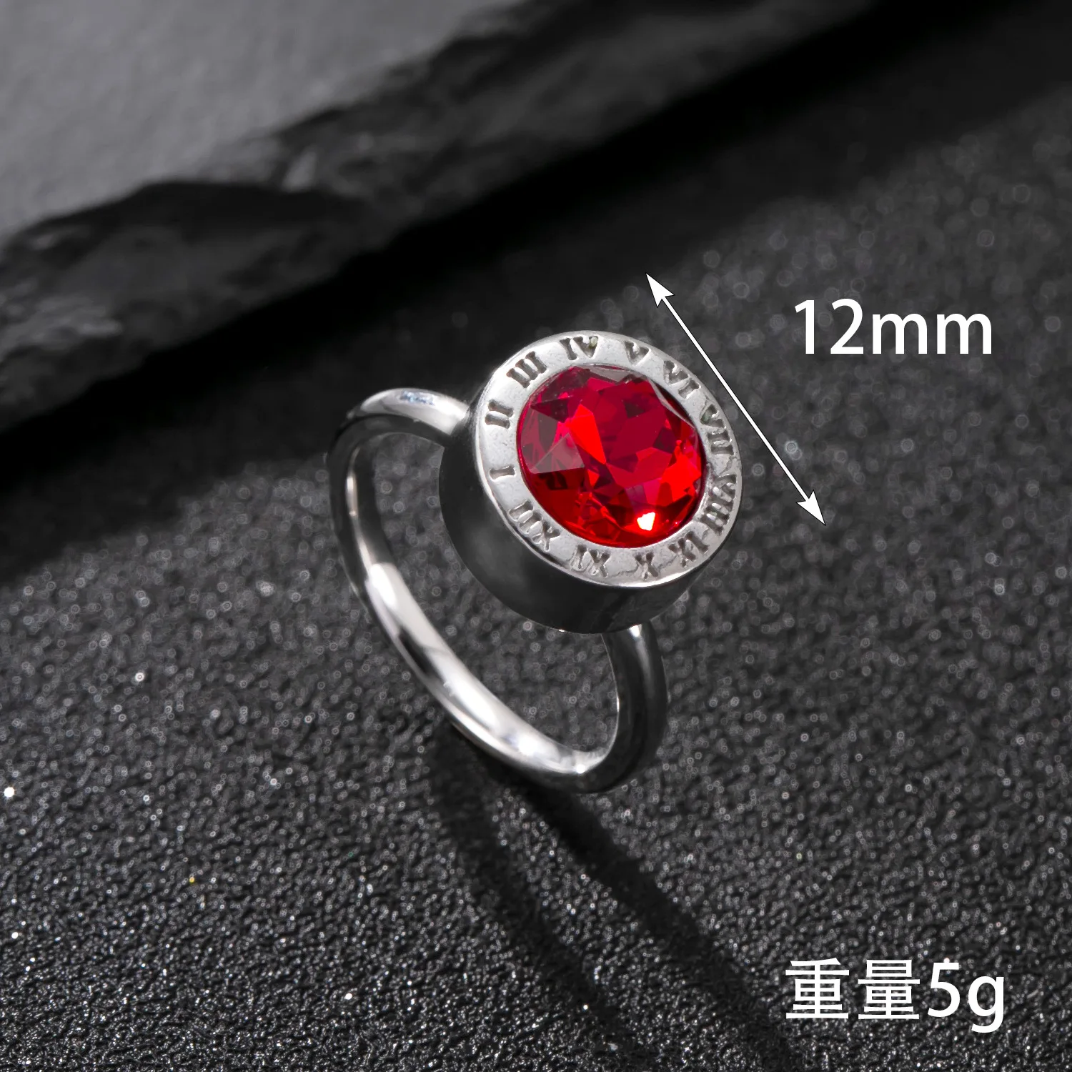 10pcs/lot Dainty Titanium Wedding Band Roman Number Engraved CZ Ring Delicate Bridal Stackable Ring Anniversary Gift Size 6-9