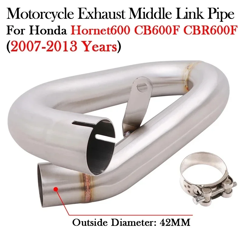 Slip-On modifizierter Motorrad-Auspuff-Mittelrohr-Anschluss passend für Honda Hornet 600 CB600F CBR600F 2007-2013