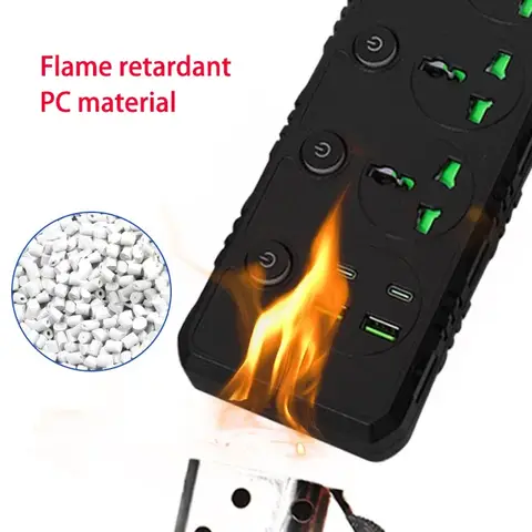 EU UK-kontakt PD 20W Tyskland-uttag 9-i-1-eluttag med 2 USB-snabbladdning 2 typ-C-portar 10A nätadaptrar för reseladdning 8 best sales Plug UK - №7