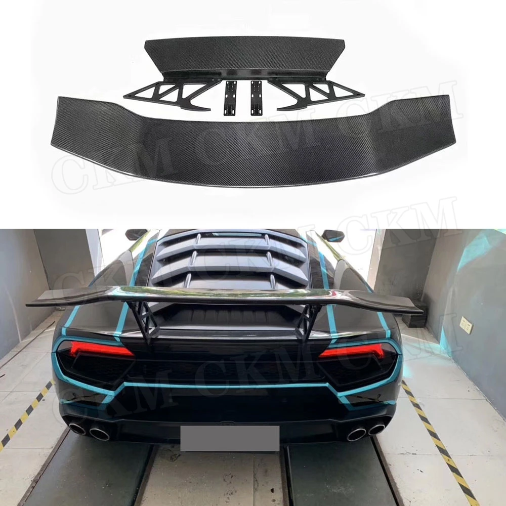 

Dry Carbon Fiber Rear Spoiler Racing Boot Wings Fit for Lamborghini Huracan LP610 LP580 2014-2018 D style Spoiler