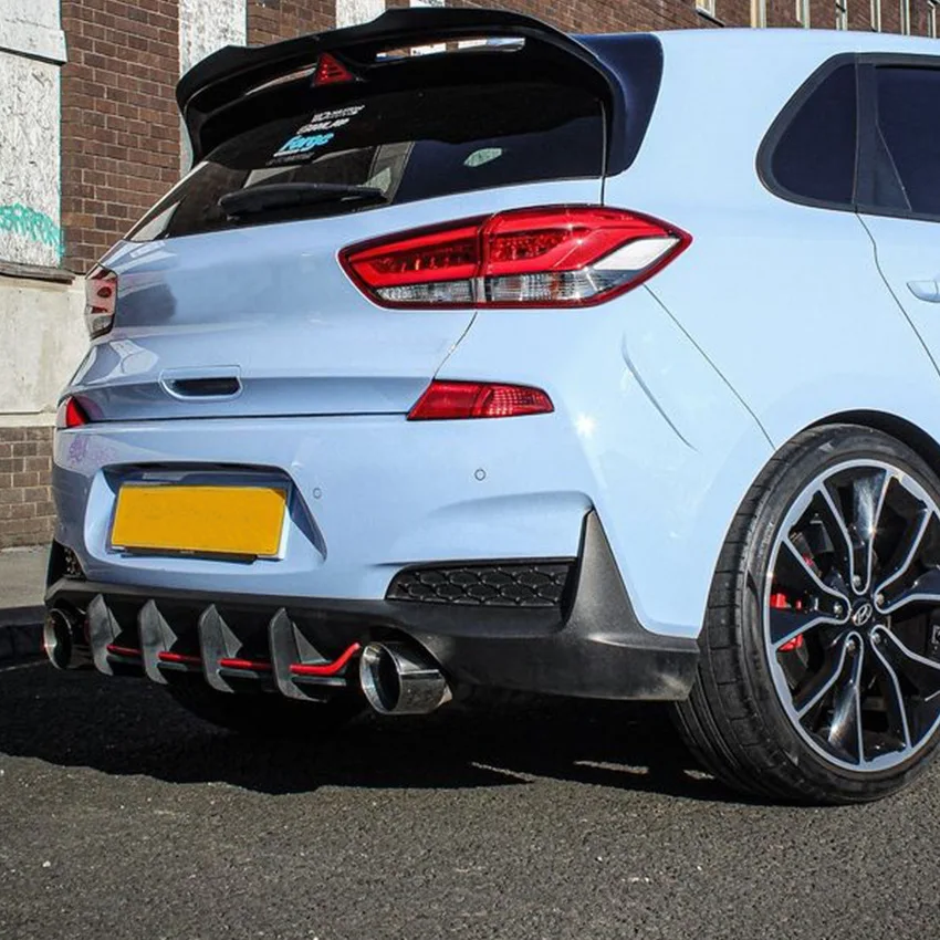 For 2017 2018 2019 Hyundai i30 N Hatchback PD ABS Bumper Rear Diffuser Lips Splitter Spoiler Body Kit Accessories