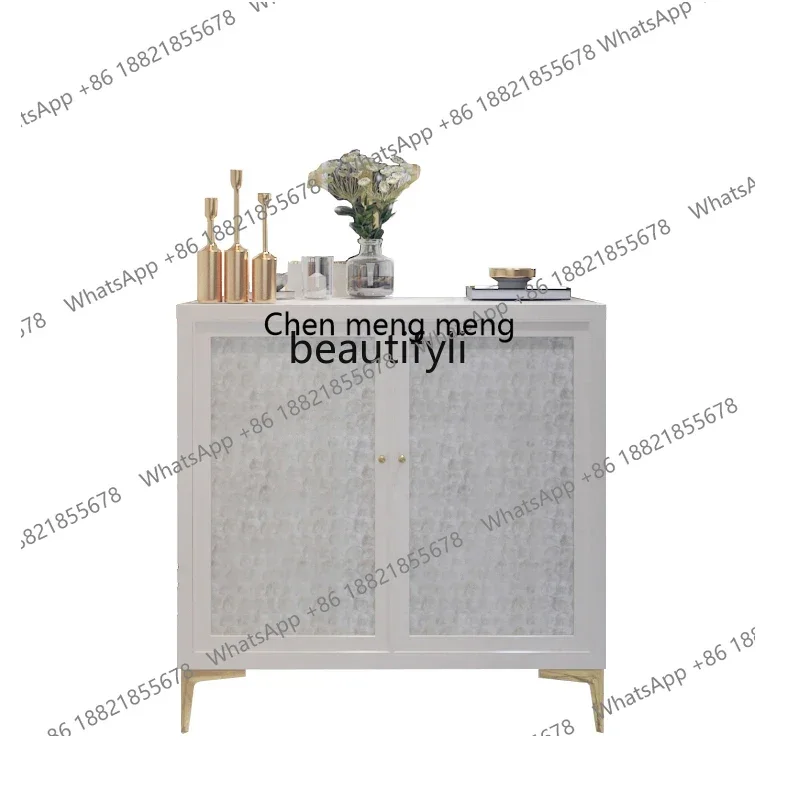 ss 8350 Nordic Light Luxury Entrance Shoe Cabinet Living Room Storage Entrance Cabinet Shell Sideboard Cabinet