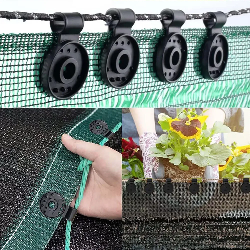 100Pcs Shade Cloth Plastic Clips Sun Shade Net Clips Greenhouse Fabric Fixing Clamps Grommet Fence Netting Hook